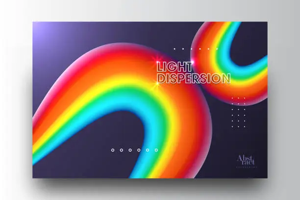 Vector illustration of Dispersion. Colorful spectrum of light.