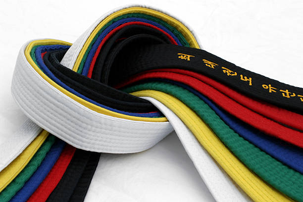 Martial Arts Belts 3 From White Belt to Black belt taekwondo photos stock pictures, royalty-free photos & images