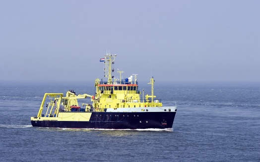 multipurpose research vessel at open sea