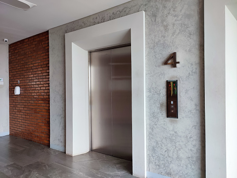 elevator doors in an office building