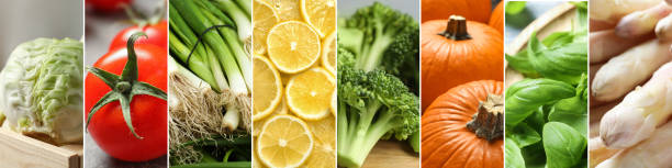 istock Collage with different fresh ripe vegetables. Banner design 1441917448