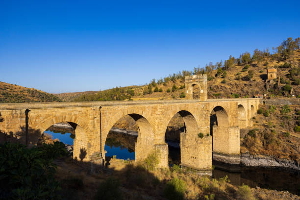 Puente de Alcantara in Extremadura, Spain stock photo