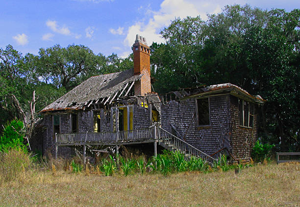 antiga carnegie family estate ilha cumberland - cumberland island georgia island history - fotografias e filmes do acervo