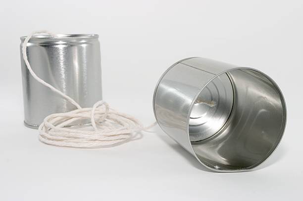 istock Tin can telephones, close up 144192348