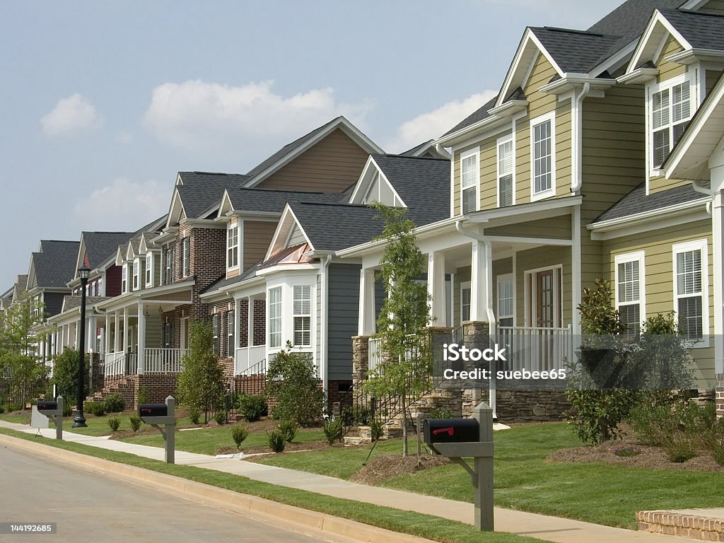 American Row Houses Stock Photo - Download Image Now - Row House, USA,  Middle Class - iStock