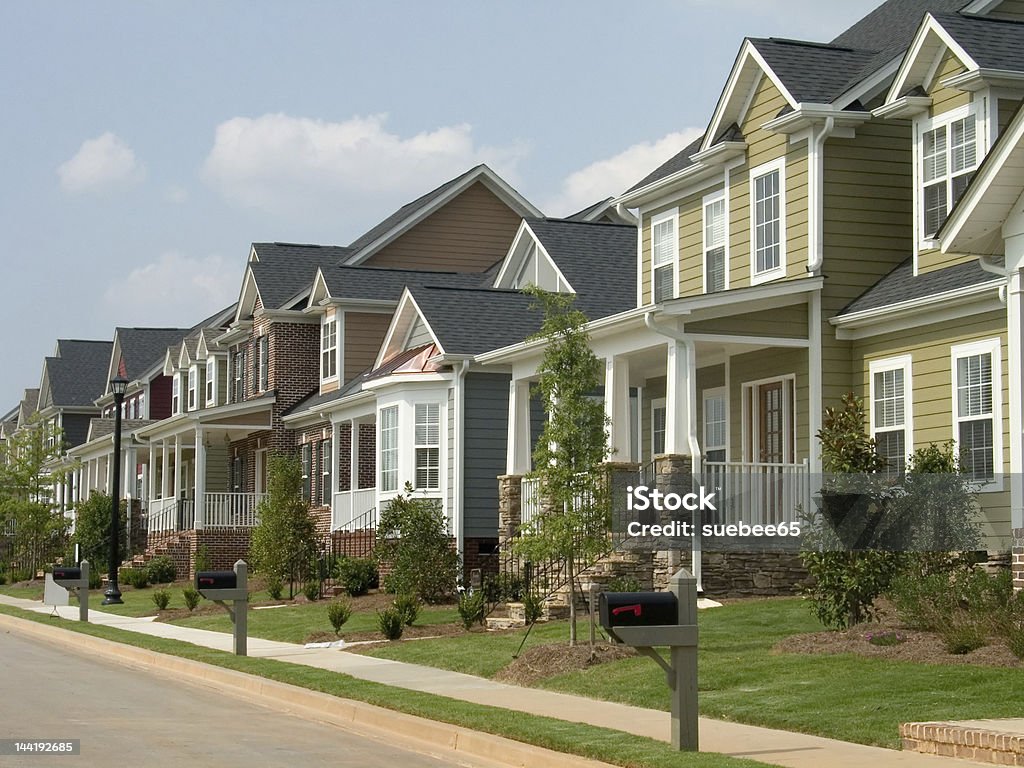 american row houses american middle class row houses Row House Stock Photo