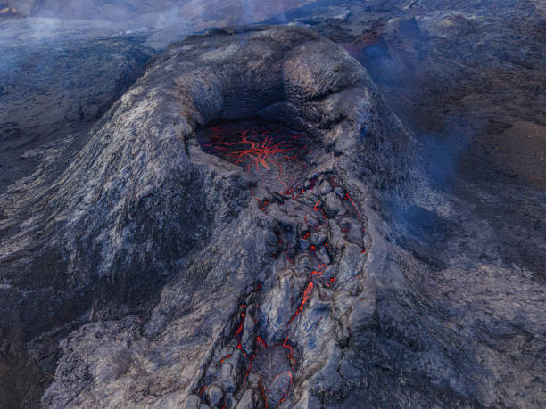 istock View inside an active volcanic crater from above 1441928910