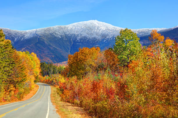 monte washington cubierto de nieve - snowcapped mountain fotografías e imágenes de stock