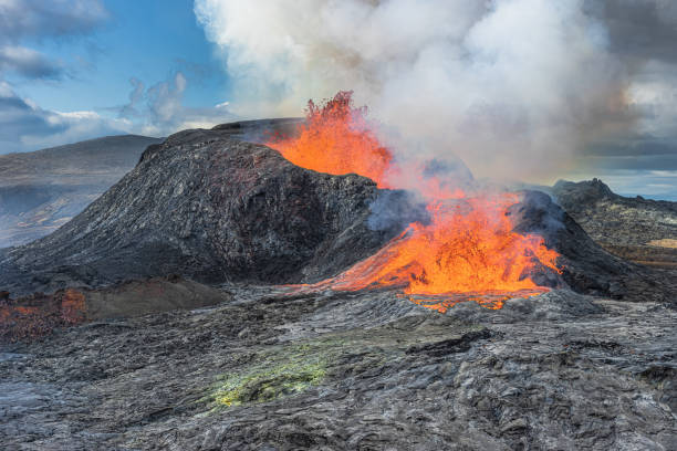 istock Lava fountain in Iceland 1441929346