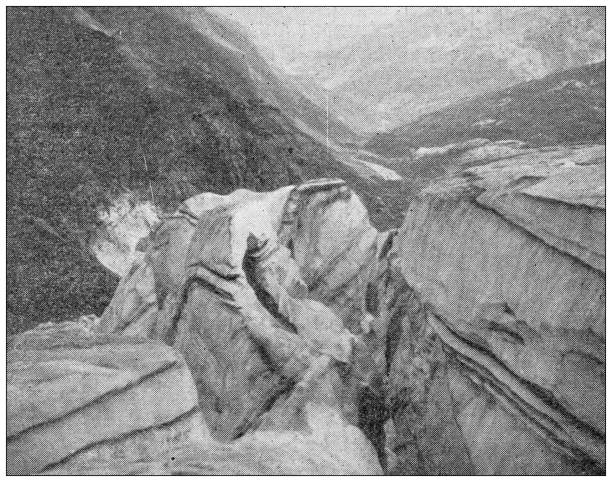 istock Antique image: Count Henry Russell expedition on the Pyrenees, Ossoue Glacier, Grottes Russell 1441929486