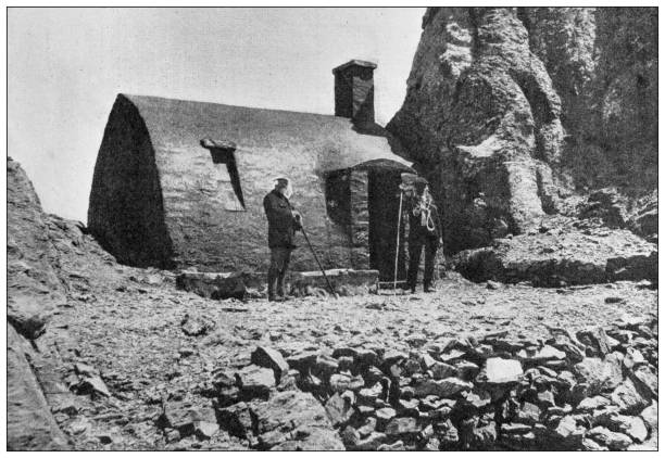 istock Ancient image: Count Henry Russell expedition on the Pyrenees, Ossoue Glacier, Russell Caves, Tuquerouge Refuge, Mont Perdu 1441929614