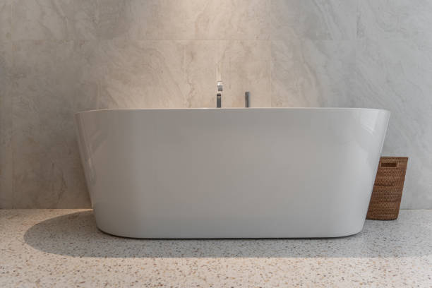 istock Modern simple style bathroom bathtub 1441931140
