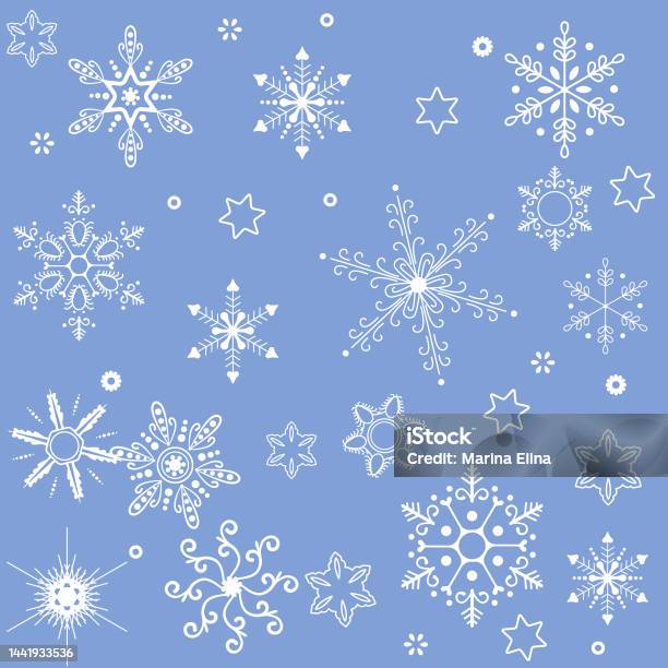 Snowflake Apple Pattern Snowflakes Pattern Stock Illustration - Download Image Now - Abstract ...
