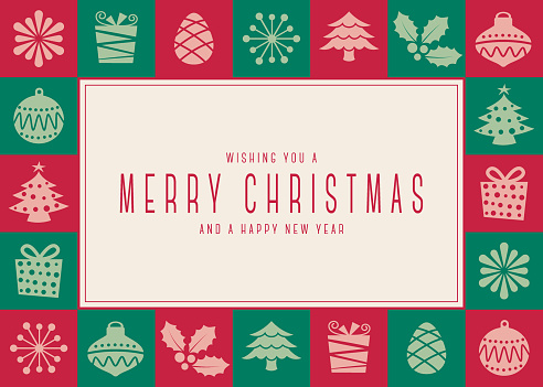 istock Christmas icons frame greeting card - v4 1441935376