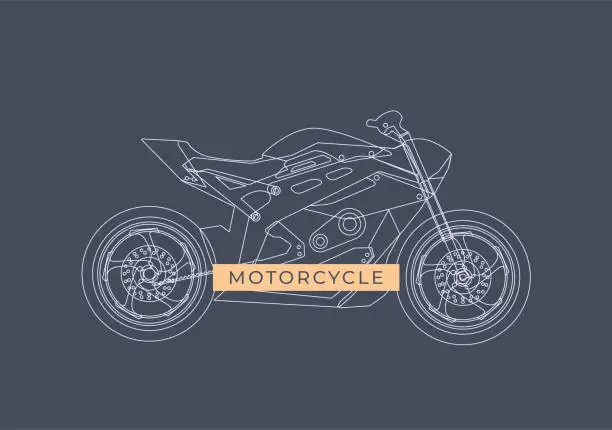 Vector illustration of Motorcycle blueprint