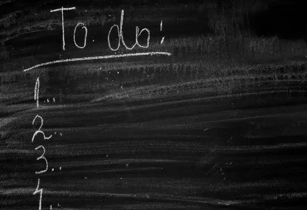 Photo of To do list on chalkboard