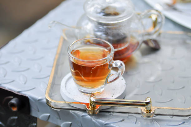 istock hot tea ,kettle and tea cup or Chinese tea or English tea 1441939269