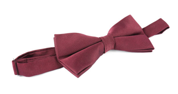 istock Stylish burgundy bow tie isolated on white 1441942350