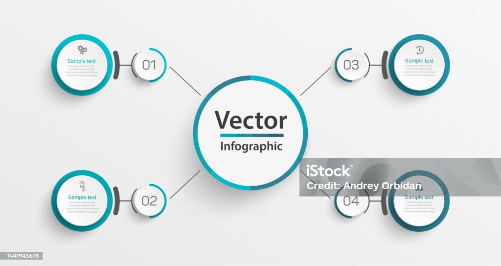Process Workflow One Chart Infographic Template With 4 Options Workflow Process Chart Stock ...