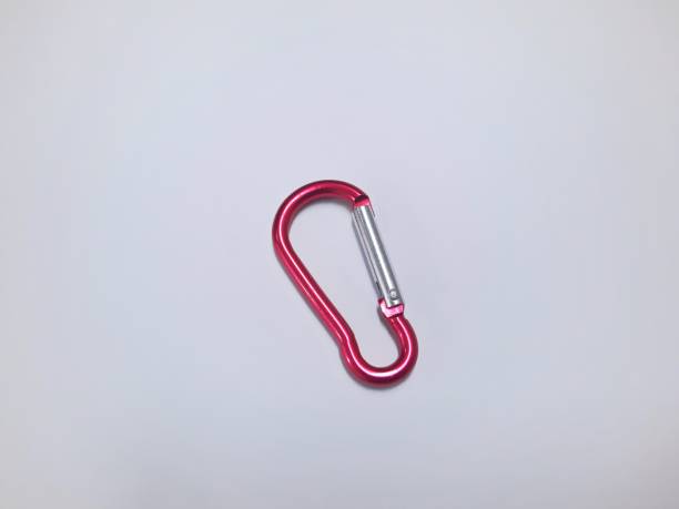 istock Small carabiner on white background 1441946051