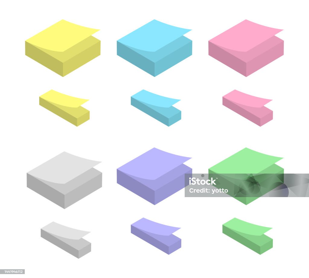 Sticky Note Vector Illustration Set Stock Illustration - Download Image ...