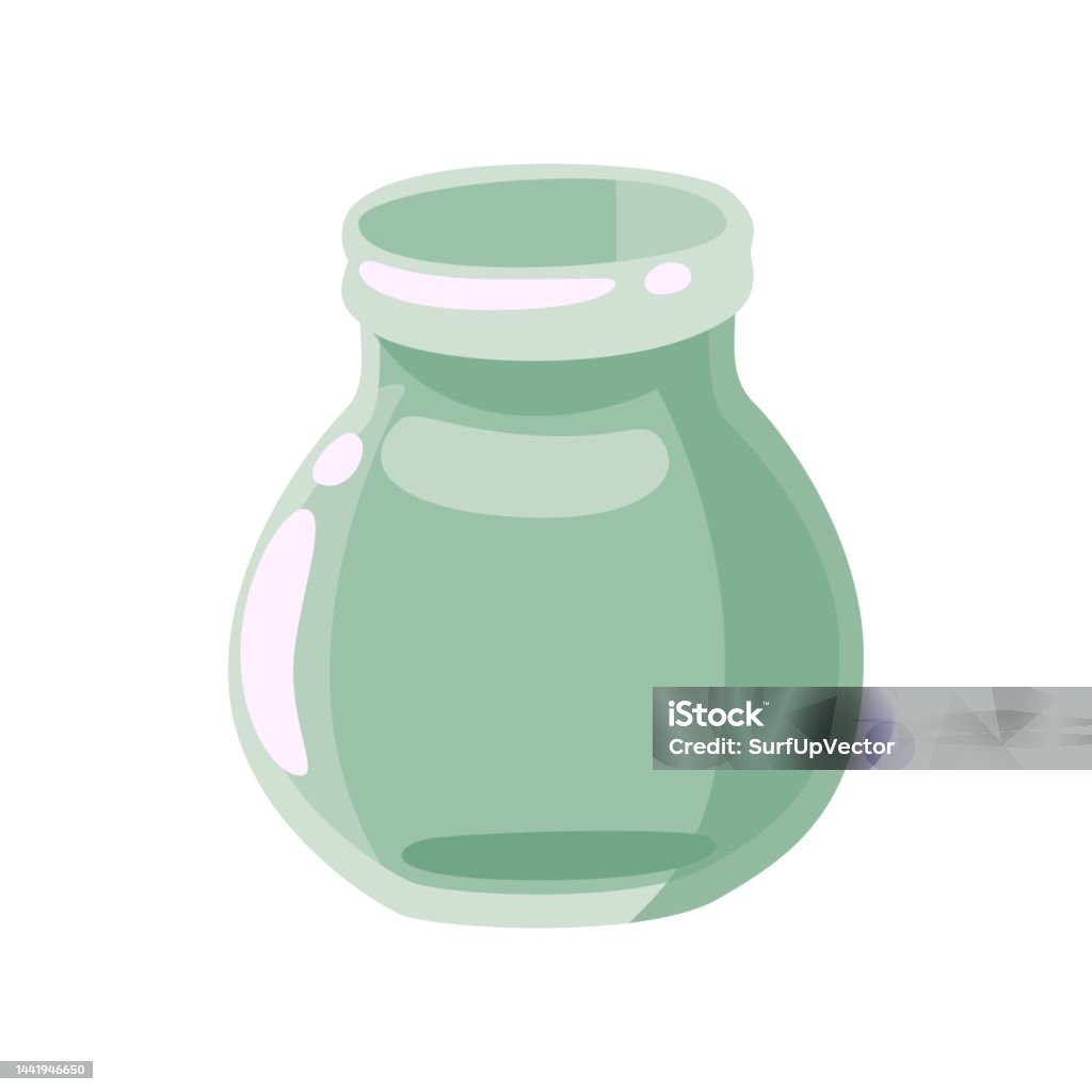 Empty Round Jar Cartoon Illustration Stock Illustration - Download