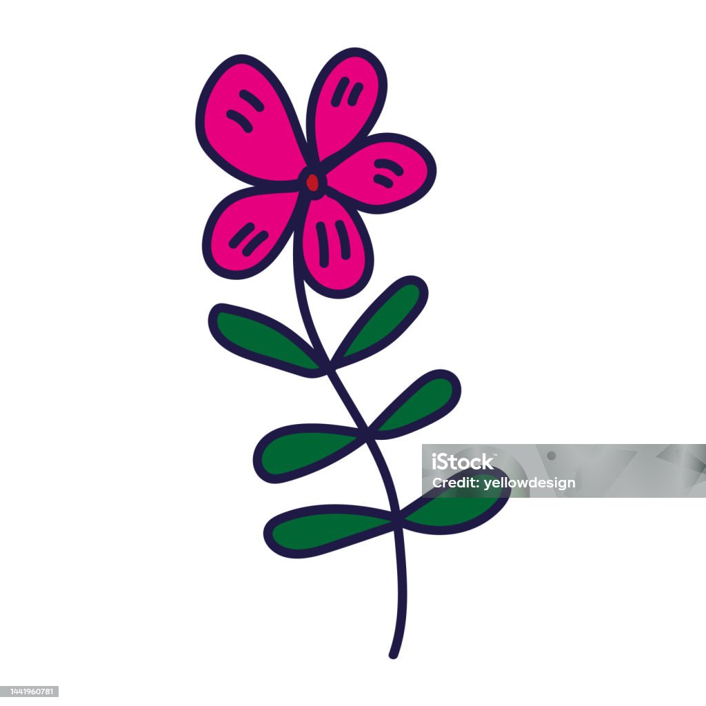 Tay Vẽ Bông Hoa Dễ Thương Hoa Cách Điệu Theo Phong Cách Doodle In Thực Vật  Tự Do Yếu Tố Hoa Bị Cô Lập Hình Minh Họa Sẵn Có - Tải Xuống