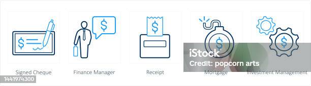 Financial Manager Sign Signed Cheque Finance Manager Stock Illustration - Download Image Now ...