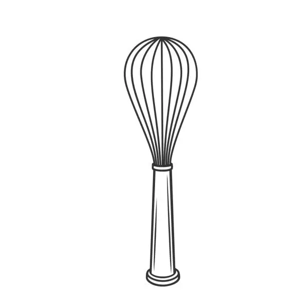Vector illustration of Whisk Outline Icon