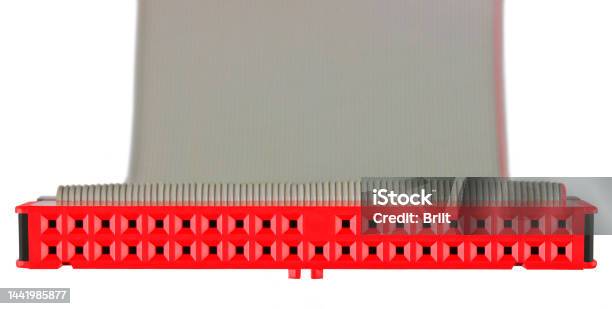 Ide Computer Ribbons Ide Connector Plug In Red Flat Grey Ribbon Interface Cable For Pc ...