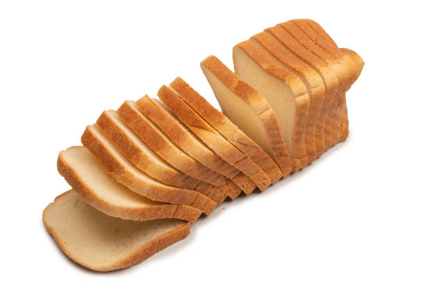 istock Delicious bread slices isolated on a white background, top view. 1441986585