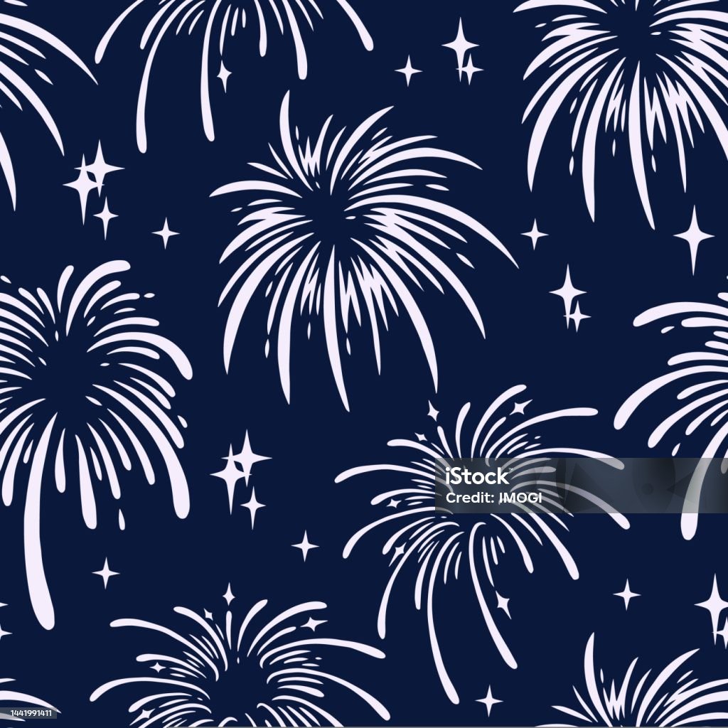 Fireworks Abstract Patterns Fireworks Monochrome Vintage Pattern Seamless Stock Illustration ...