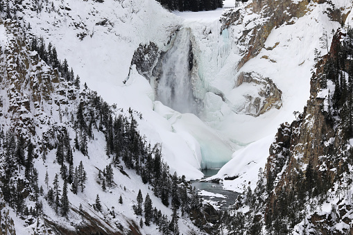 Winter Landscape in the Grand Canyon of Yellowstone National Park