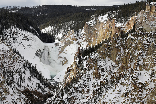 Winter Landscape in the Grand Canyon of Yellowstone National Park