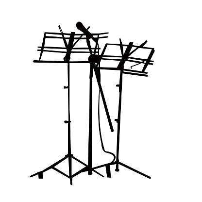 music stand, silhouette vector