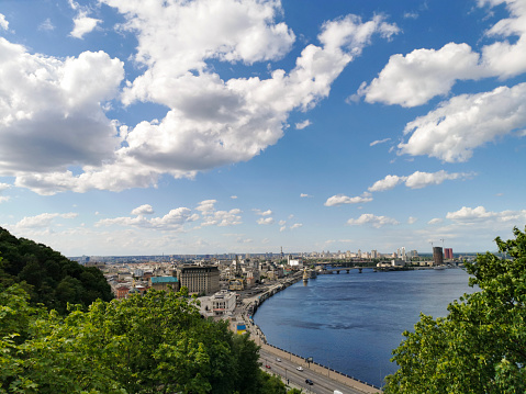 Beautiful view to Dniepro river and old district of Kiev.