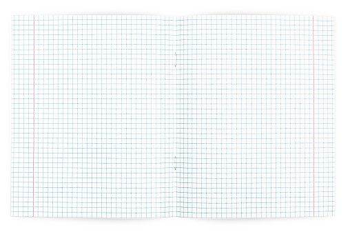 Grid Open Notebook Open Blank Grid Notebook Isolated On White Stock Photo - Download Image ...