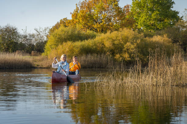 istock Excursions in canoes on the lake. 1442011142