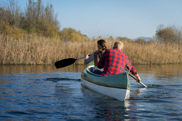 istock Excursions in canoes on the lake. 1442011728