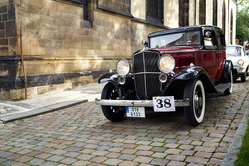 PRAGUE, CZECH REPUBLIC - OCTOBER 1, 2022: Vintage American Nash car at the Prazska Noblesa event