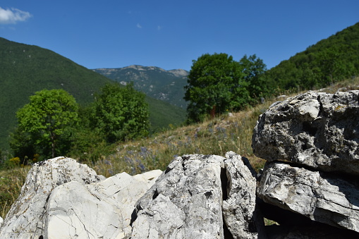 Images of nature, mountain environment in the municipality of Vallepietra, Monti Simbruini Regional Natural Park, Italy