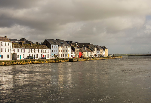 Galway’s Quary houses on a cloudy day…
