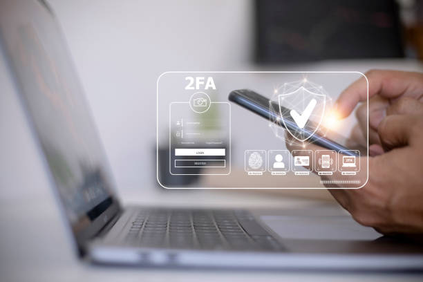 istock 2FA increases the security of your account, Two-Factor Authentication laptop screen displaying a 2fa concept, Privacy protect data and cybersecurity. 1442022518