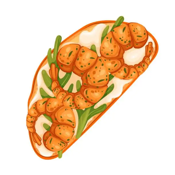 Vector illustration of Shrimp Toast