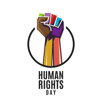 Human Rights Day card, poster. Vector illustration. EPS1