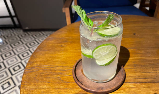 istock Mojito summer refreshing bar drinks cocktail with ice, lime and mint 1442039238