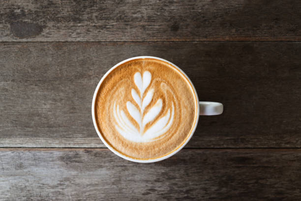 istock Latte art coffee with heart tree  shape in coffee cup 1442050741