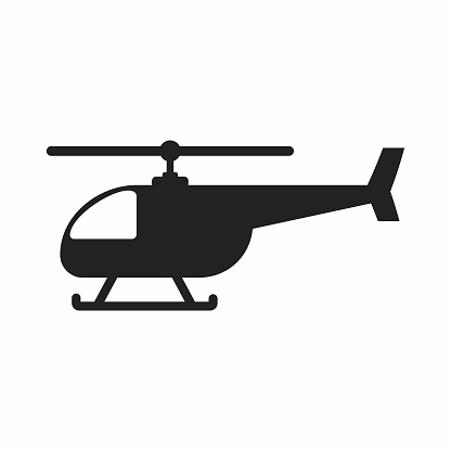 helicopter flat style icon