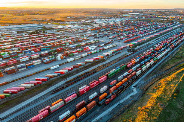 istock Canadian Pacific CPRailway Vaughan Intermodal Terminal in Kleinburg, Canada 1442054735