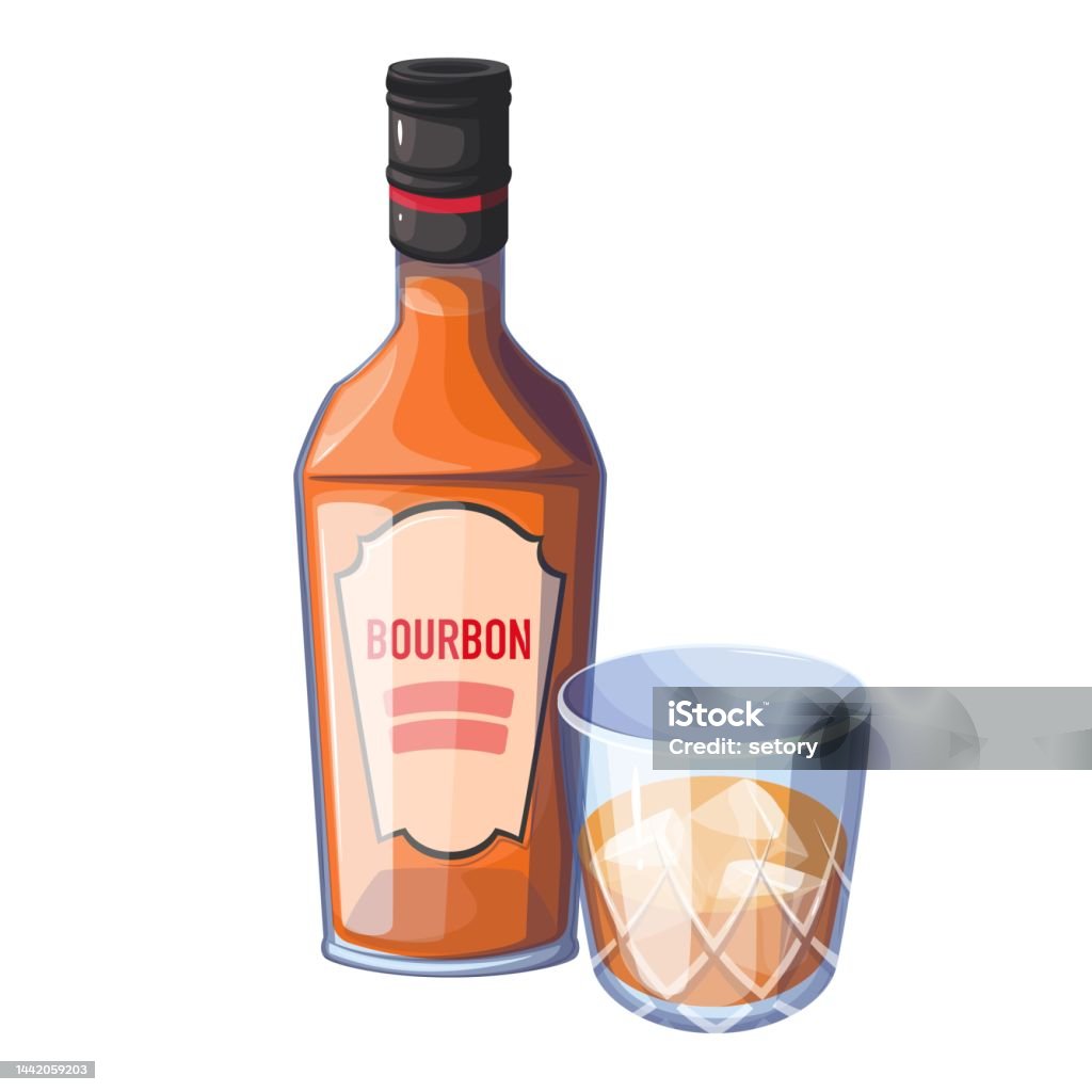 Hábil Hecho un desastre Frente a ti Ilustración de Bebida Alcohólica De Whisky Bourbon En Vaso De Cristal Con  Cubitos De Hielo Y Botella Whisky Fuerte y más Vectores Libres de Derechos  de Alcohol para frotar - iStock